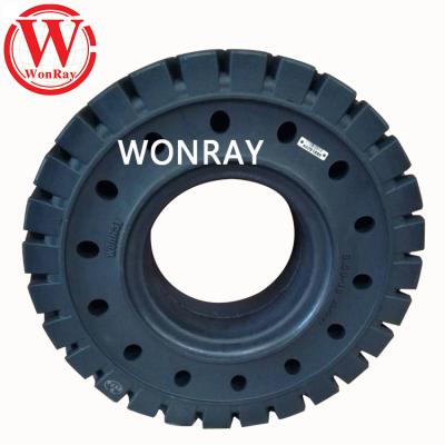 China Hotels 6.00-9 airless solid tires with holes for forklift wheel with rim set for sale