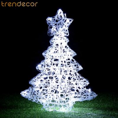 China Soft Christmas Outdoor Christmas Figures Acrylic Light Up Christmas Tree Indoor Outdoor Use Waterproof 60cm Height for sale