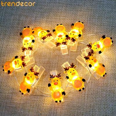 China TRENDECOR LED Micro Christmas Photo Clip Fairy Lights with Reindeer 1m 10 LED Battery Operated Silver Wire for Christmas for sale