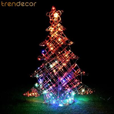 China Trendecor Christmas Outdoor Figures Indoor Outdoor Use Waterproof 40cm Brown Rattan Baby Reindeer Figure for sale