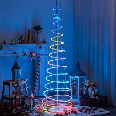 China Trendecor Christmas Outdoor Christmas Tree Lights 6' Indoor Outdoor RGB Color Changing LED Rope Spiral Tree for Xmas Party Wedding for sale