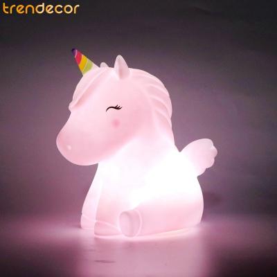 China Kids Light Up Unicorn Night Lights Indoor Battery Powered Rechargeable Lights Home Decor Tabletop Kids Room Color Changing LED Kids Light for sale