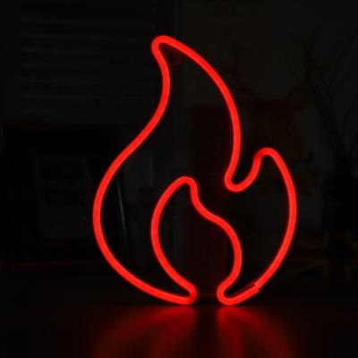 China TRENDECOR Indoor Neon Light Wall Neon Signs Fire Decor Usb And Home Shaped Led Neon Lamps Night Light Kids Room Decor Battery Operated for sale