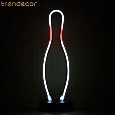 China Trendecor Home Table Light Decoration Led Lamp, Bedroom Light, Battery Operated Iron Rolling Pine Table Neon Lamp LED for sale