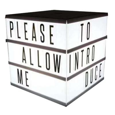 China Trendecor Lightbox DIY Home Decoration LED Letters Lamp, LED Table Top Cube Message Cinema Letter Battery Operated White Light Box for sale