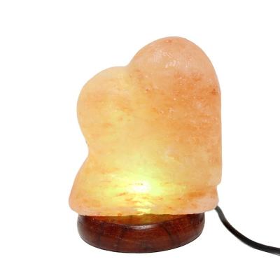 China Trendecor Table Light Home Decorative Lamp, USB Powered LED Night Light Crystal Wood Base Natural Himalayan Hand Carved Salt Lamps for sale