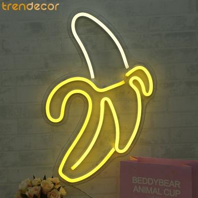 China Trendecor Neon Light Home Decoration Led Sigh Light, Neon USB Wall Mounted Powered Led Color Banana Neon Sign Light For Kids Bedroom for sale