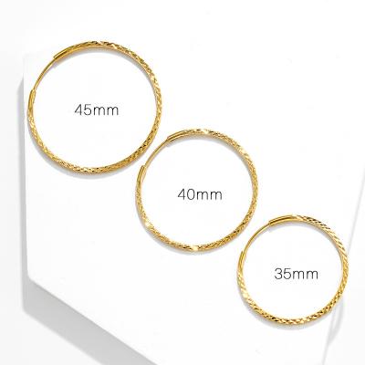 China Other FORUIXI Factory Hoop Earrings 24k Copper Alloy Gold Plated Big Circle Zircon Earring Reasonable Price for sale