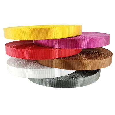 China High Tenacity Nylon Sling Tape Polyester Webbing Tape 10mm12mm15mm20mm Multi Colors Can Be Customized Polyester Webbing for sale