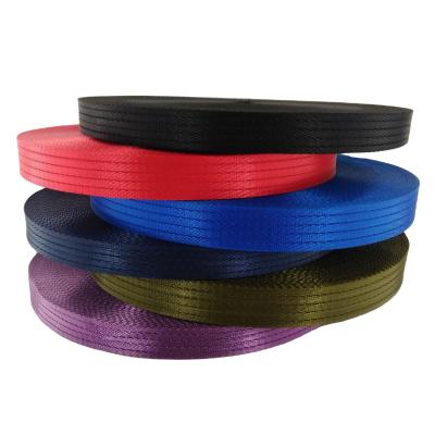 China High Tenacity In Stock Custom Nylon Webbing 15mm 20mm 25mm Polyester Webbing Shoulder Bag Ties Down Webbing for sale