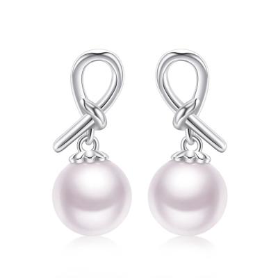 China BOJOR Romantic 18K Gold Plated Fine Earrings Jewelry 925 Sterling Silver 7-7.5mm Pearl Earrings For Women Girls for sale