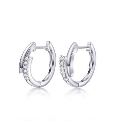 China Popular BOJOR Cute Fine Jewelry Stud Earrings 925 Sterling Silver Cubic Zircon Round Hoop Earrings For Women for sale