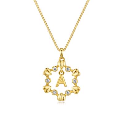 China Trendy Hiphop 14k Gold Plated 5A Zircon Letter Necklace Initial Necklaces For Women Jewelry Gifts for sale