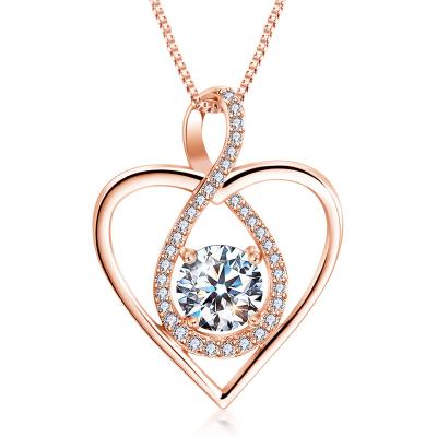 China BOJOR CLASSIC 14K Gold Plated Infinity Necklace 5A Zircon Heart Shape Necklaces For Women Girls Jewelry for sale