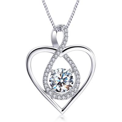 China CLASSIC 14k Gold Plated 5A Cubic Zirconia Infinity Heart Pendant Necklaces For Women Girls Jewelry for sale