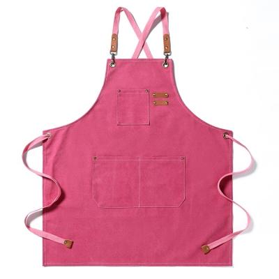 China Custom Embroidered Waterproof Pink Logo Apron Cleaning Set for sale