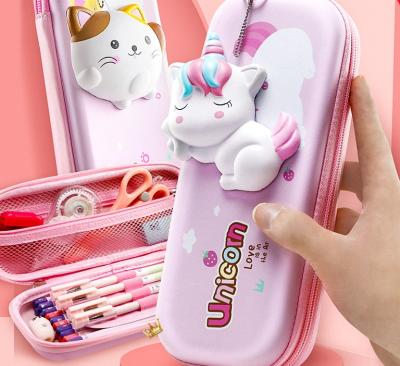 China Schools & 2021 New 3D Decompression Children's Stationery Box Girls Offices Grade 1 Kindergarten Girls Pencil Case Primary School Pen Bag for sale