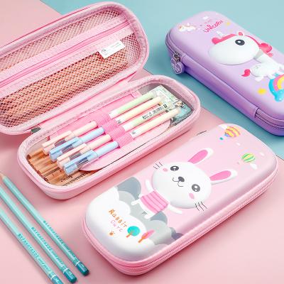 China Schools & Office Pink Cheap Kids School Multifunctional Pencil Cases For Girls for sale