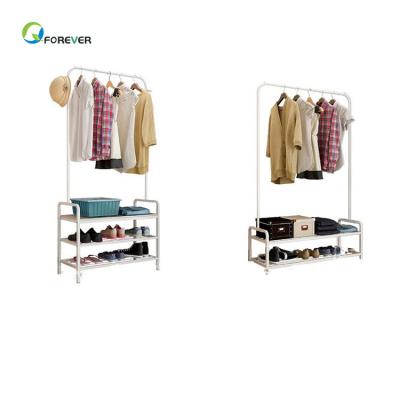 China Modern Minimalist Wardrobe Coat Rack Floor Hanger For Bedroom Steel Clothes Rack for sale