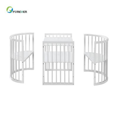 China Factory direct stable cheap healthy solid wood wooden crib baby bed baby hutch with wheels for sale