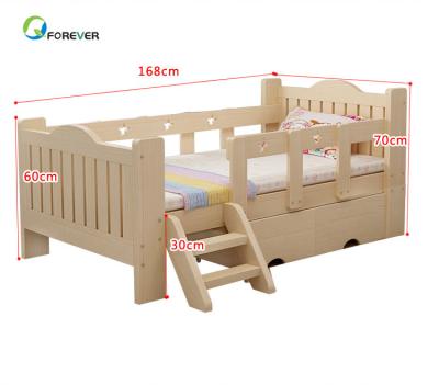 China Stable Single Child Bed With Quilting Railing Solid Wood Children's Bed Boy, Girl, Princess, Toddler Bed for sale