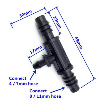 China T-Stück Barb-Verbindungsstück-Berieselungs-Verbindungsstücke 3/8 Zoll verringern - 1/4 Zoll zu verkaufen