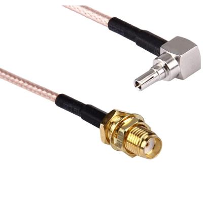 China Straight Metal Bulkhead Connector CRC9-SMA Pigtail Cable 20cm Length for sale