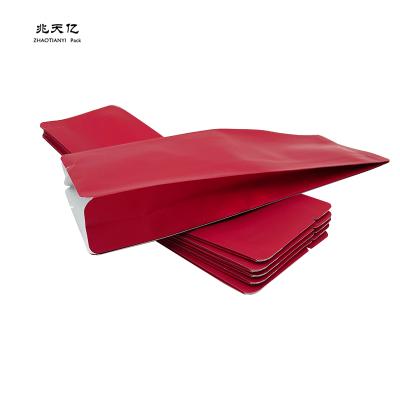 China Moisture Proof Plastic Heat Seal Tea/Snack/Coffee Packing Bag Red Color Packaging Middle Seal Bag for sale