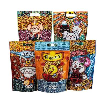 China Moisture Proof Hot Sales Food Packaging Bag Machine Resealable Creative Sealing Bag With Portable Handle for sale