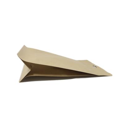 China Recycled Materials Material Zipper Lock Kraft Food Packaging Bag Sides Seal Liner Bags Eight Stand Up Food Paper Package Customized Zipper Top for sale