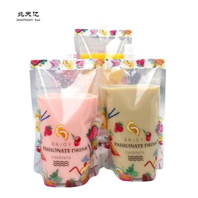 China Customized Logo Moisture Proof Stand Up Spout Bag Transparent Pouch For Bean Berry Jelly Liquid Drink for sale