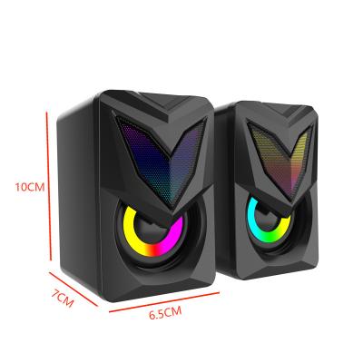 China Mini System Creative Pc Accessories Gamer Lighting Mini PC Speaker 3.5mm AUX ABS. plastic in speaker for laptop for sale