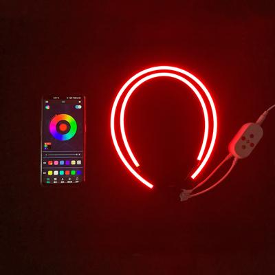 China Landscape App Voice Music Small Size 0514 Home Neon Control 1616 RGB LED Silicone Neon Lights Flex Side View Luminous Black for sale