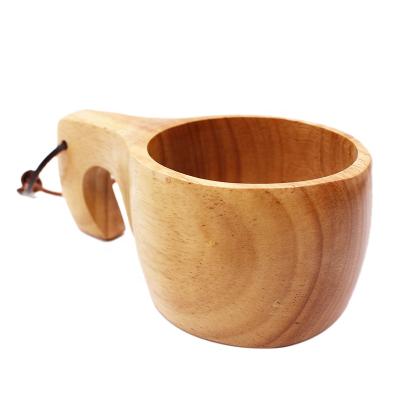 China Outdoor Camping Hiking Natural Rubber Nordic Wooden Style Reusable Coffee Campfire Travel Mug For Mountaineering for sale