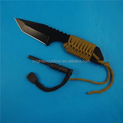 China Outdoor accessories survival portable knife with firestarter for sale