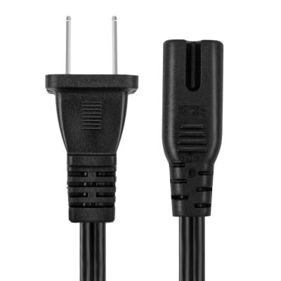 China US Industrial AC Cable Mains Cord 2 Pin Cable IEC320 C7 Figure 8 Shotgun Connector For Consumer Electronics for sale