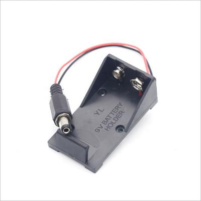 China Electronic Toys Electron Projects 9V 6F22 Battery Holder Storage Box Plastic Case With 5.5*2.1mm DC Male Plug Cable For Electronic Projects Arduino Power for sale