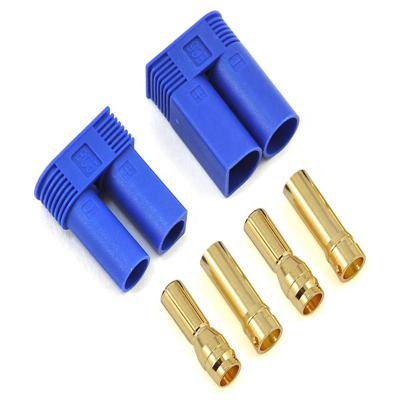 China EC5 Power Battery Device Connector Male And Female 5.0mm Gold Plated Connector With Blue Plastic Housing for sale