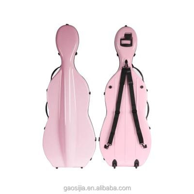 China CELLO High Quality Custom OEM Best Selling Colorful Fiberglass Cello Hard Case 4/4 3/4 1/2 1/4 1/8 With Wheels for sale