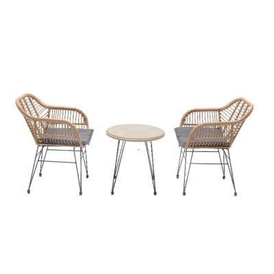 China Outdoor Outdoor Modern Balcony Furniture Table Chair Rattan Three-piece Leisure Table Chair Tea Chairs for sale