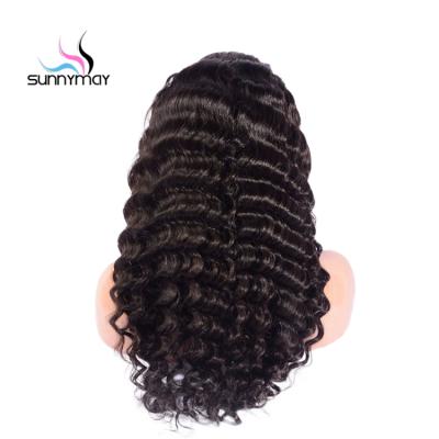 China Sunnymay Deep Wave 300% Density Natural Color Deep Wave Lace Front Wig Indian Remy Lace Front Wig With Baby Hair for sale