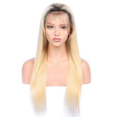 China Virgin Brazilian Hair Silky Straight Blonde 613 Full Lace Wigs For Black Women for sale