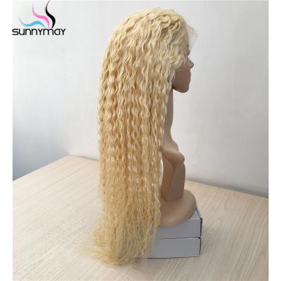 China Sunnymay Curly 613 Blonde Curly Full Lace Hair Wigs Pre Plucked Brazilian Virgin Hair Glueless Lace Wigs With Baby Hair for sale