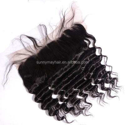 China HD Raw Loose Wave Hair Lace Frontal Lace Up Knots Bleached Loose Wave Lace Frontal Headband for sale