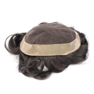 China Swiss Mono Lace Sunnymay Stock Fine With Skin Around, Men Hair Toupee, Men Hair Replacement Toupee Free Shipping for sale