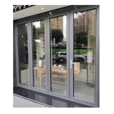 China Heat Insulation Aluminum Door Designs Sliding Type Wood Cladding Luxury Interior Folding Doors for sale