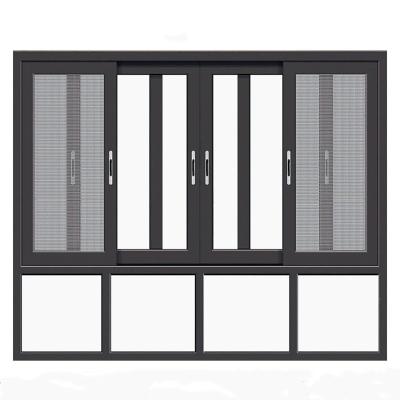 China Sliding Double Glazed 3 Way Aluminum Sliding Window Garden 1.2x1.2 Sliding System Windows for sale