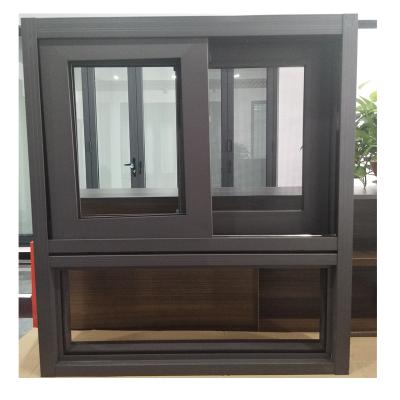 China Sliding Stained Glass Window Sliding Windows 2 or 3 Track Modern Residential Aluminum Office Interior with Mosquito Net for sale