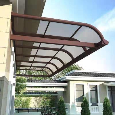 China Aluminum Door Polycarbonate L Shape Balcony Awning Patio Deck Canopy for sale