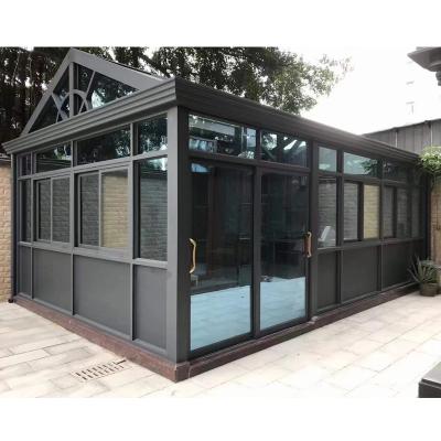 China Modern European Style Sunroom Transparent Aluminum Alloy Tempered Glass With Balcony Sunroom for sale